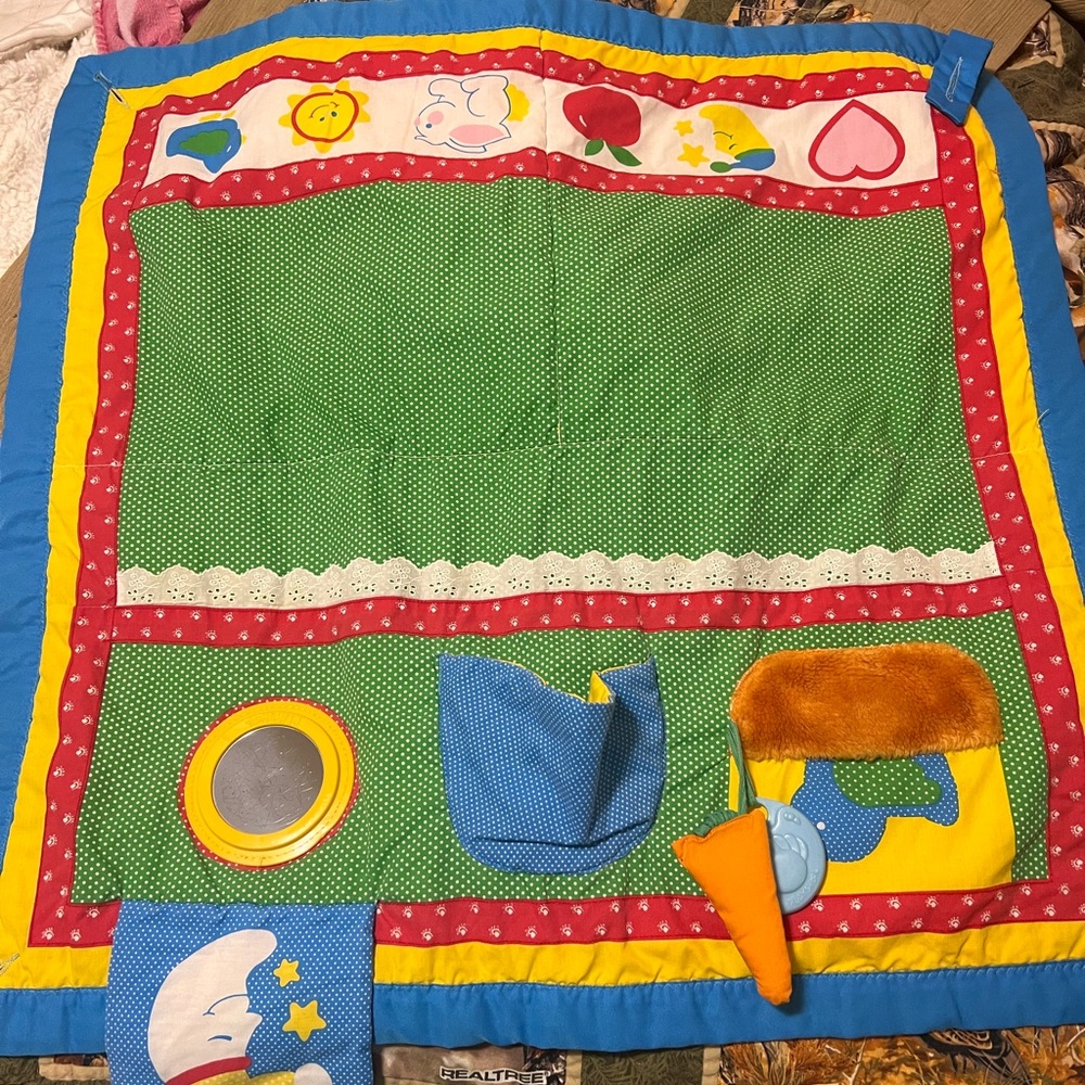 Vintage Playskool Fold ’N Go Activity Quilt Baby Sensory Mat Retro 80s 90s Toy